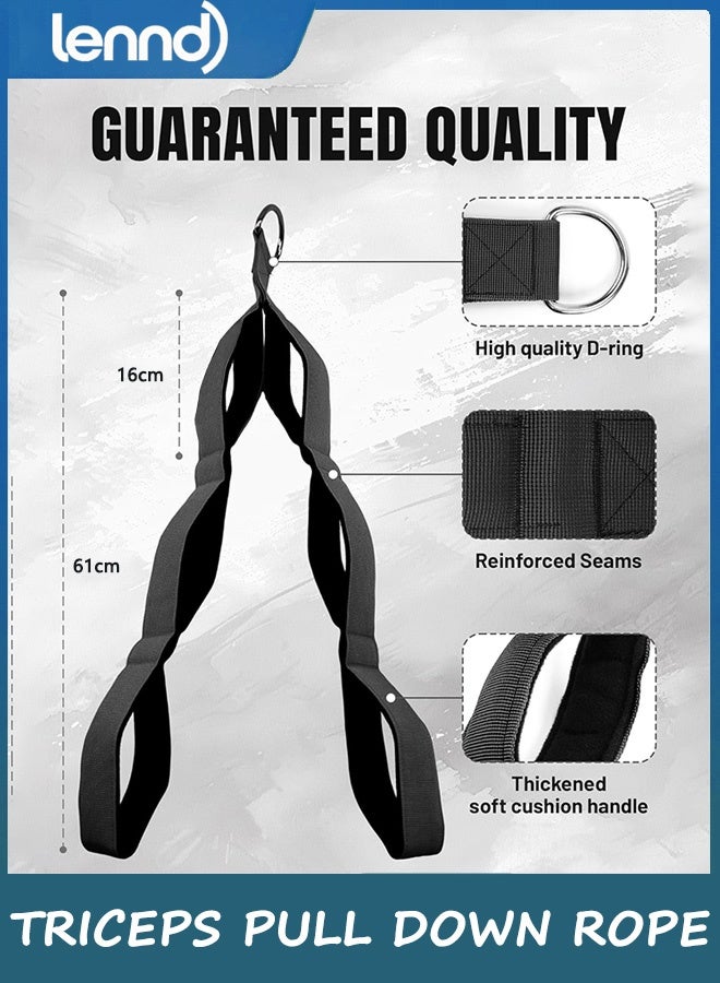 LENND Tricep Rope Cable Attachment, Workout Rope Cable Machine Attachment,Gym Equipment for Home/Gym Accessories,Triceps Extension Straps Gym Equipment - Image 5